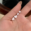 S925纯银拉丝爱心小耳钉养耳洞简约百搭耳钉女设计感小众耳饰