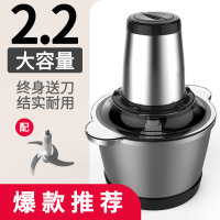 不锈钢电动绞肉机家用打碎搅肉馅机菜蒜泥辣椒小型料理器 不锈钢双档单刀