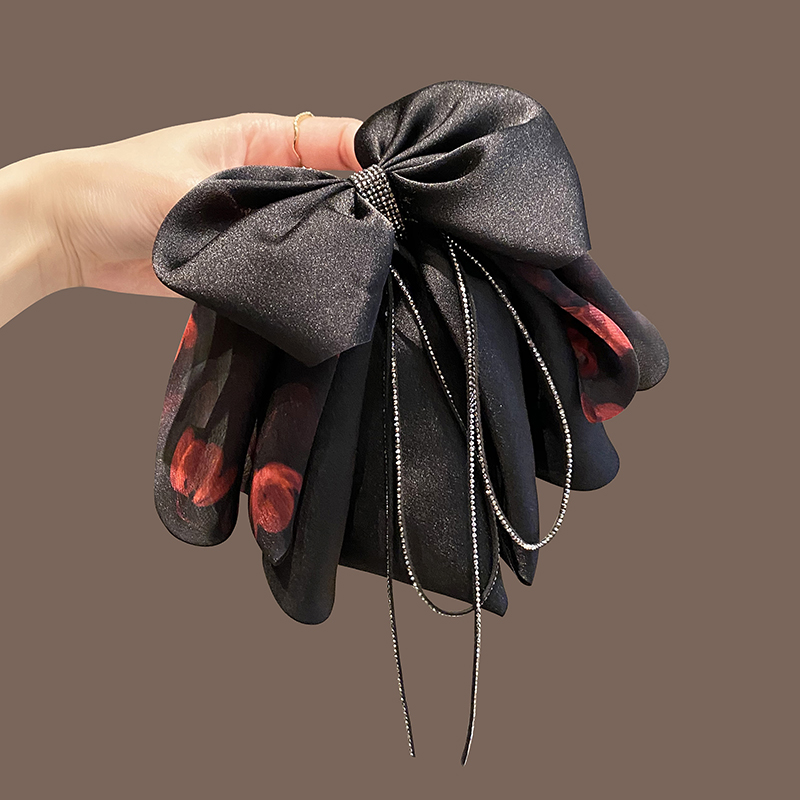 时尚韩版蝴蝶结飘带抓夹女半扎鲨鱼夹精致新款后脑勺马尾发夹头饰送女朋友老婆情人节七夕生日礼物