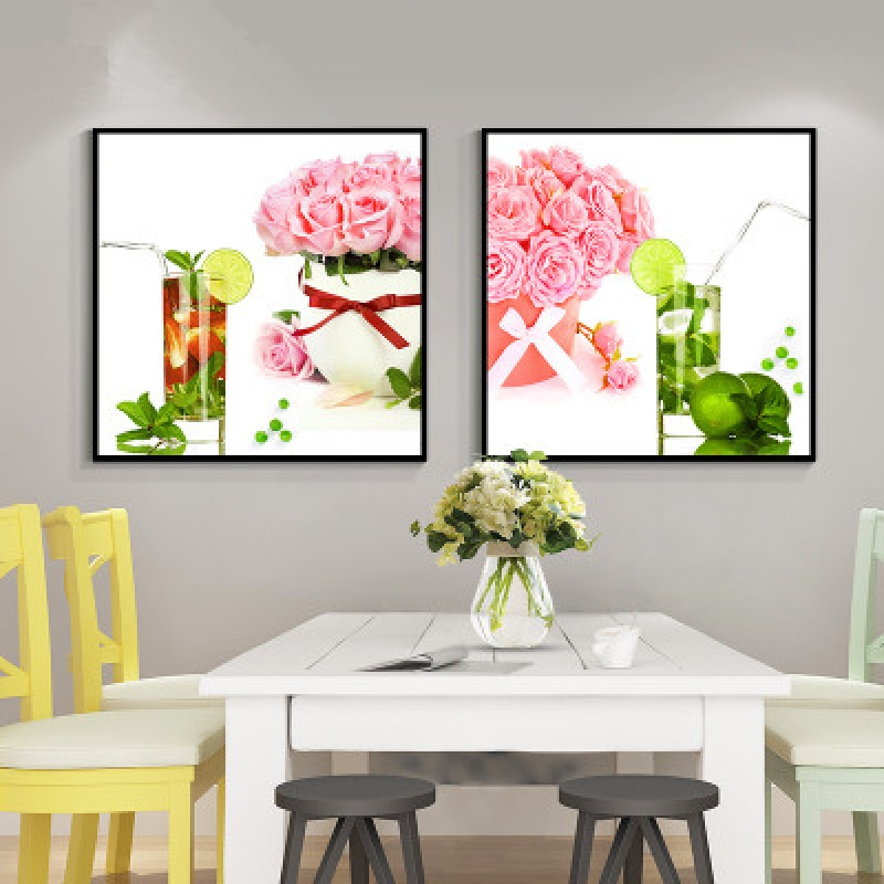 新房装饰画餐厅装饰画简约饭厅墙面装饰壁画客厅挂画水果画创 两幅