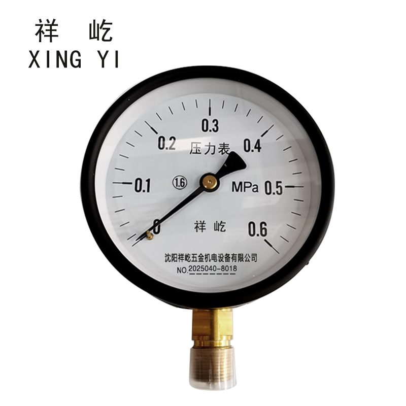 祥屹 压力表 Y150 1.6级 块 0-0.6MPa