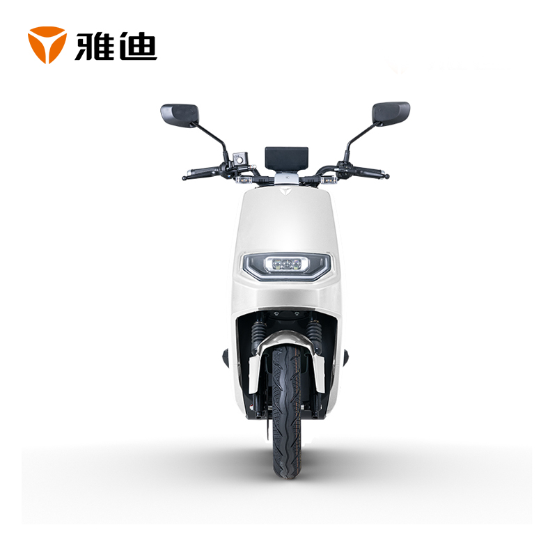 雅迪yadea新款莱昂电动车72V20AH石墨烯电池豪华电摩时尚代步轻便电瓶车通勤车 丝绸白