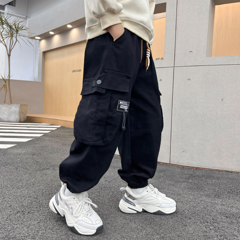 儿童装男童裤子春秋款新款中大童秋季工装长裤休闲裤男孩秋装