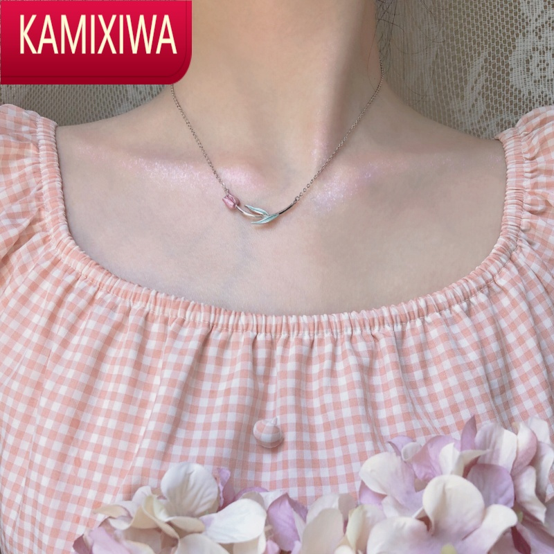 KAMIXIWASU苏 郁金香 自制银花朵choker项链锁骨链脖子女简约气质