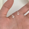 s925纯银镂空水滴耳钉女小众设计感日常百搭耳环睡觉免摘耳饰