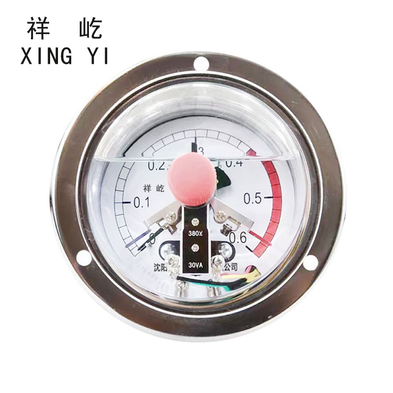 祥屹 耐震电接点压力表轴向带边检测定制型 YTNXC100ZT 块 0-0.6Mpa