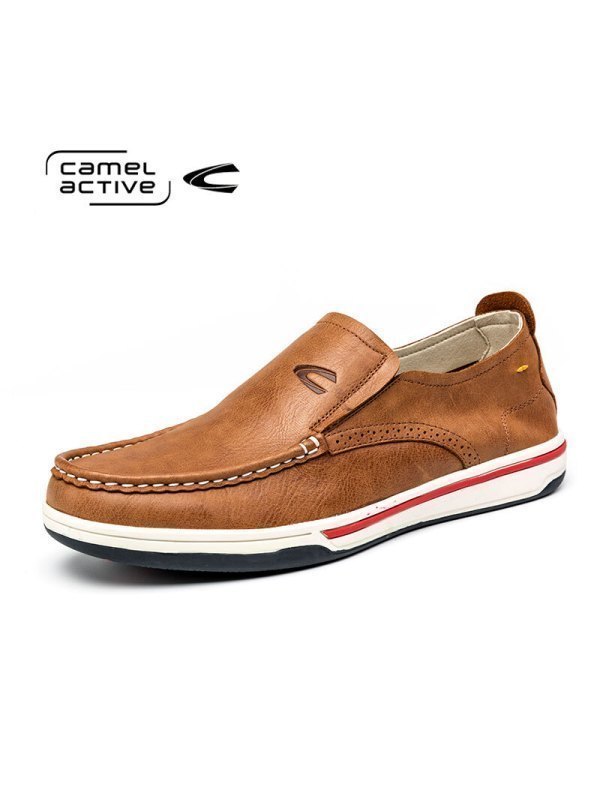 骆驼动感（camel active）男士板鞋 潮流套脚休闲皮鞋 日常简约驾车男鞋