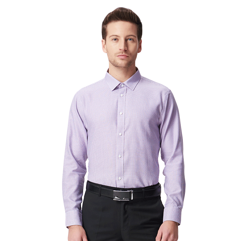 Nautica/诺帝卡透气格纹修身百搭长袖男士衬衫