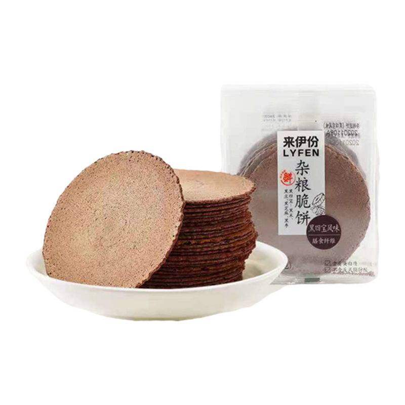 来伊份杂粮脆饼(黑四宝风味)160g 粗粮薄脆饼干代餐杂粮早餐食品