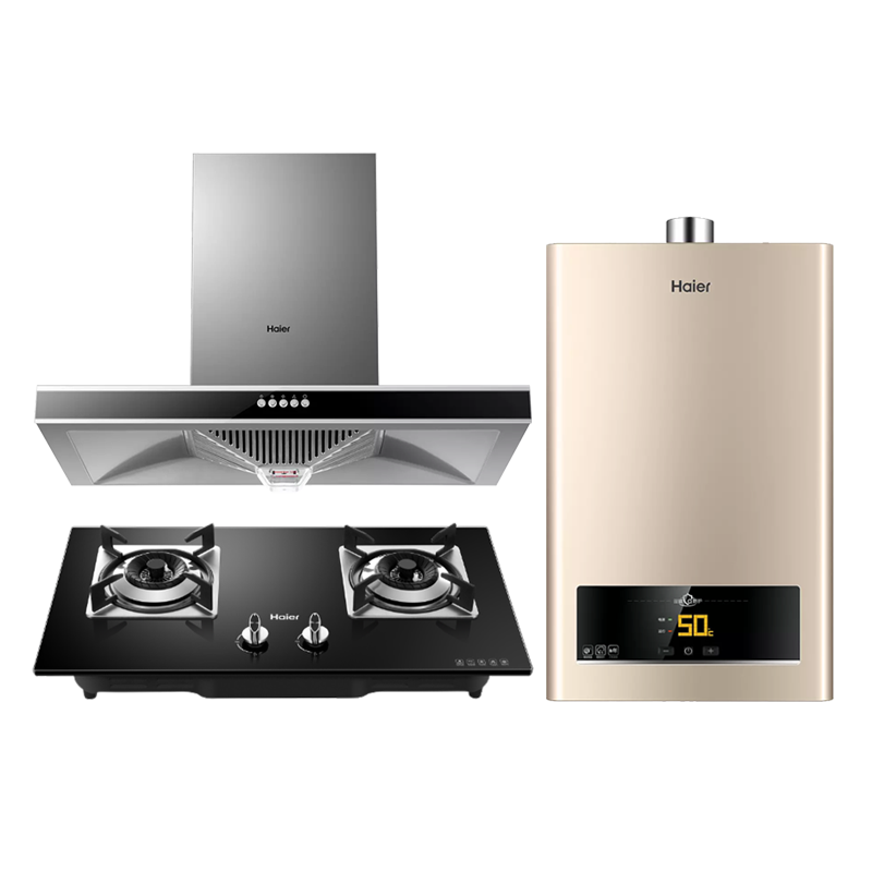 海尔(Haier)欧式抽油烟机烟灶热三套餐欧式17立方T6V+Q2BE52天+13ZDS天然气家用烟灶热套装