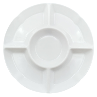 晏邦 密胺餐具 五格圆盘 10寸 直径248*25mm 1个