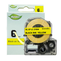 e代经典 6mm黄底黑字标签色带 适用EPSON LW400;LW700;LW600P 1000P LK-2YBP