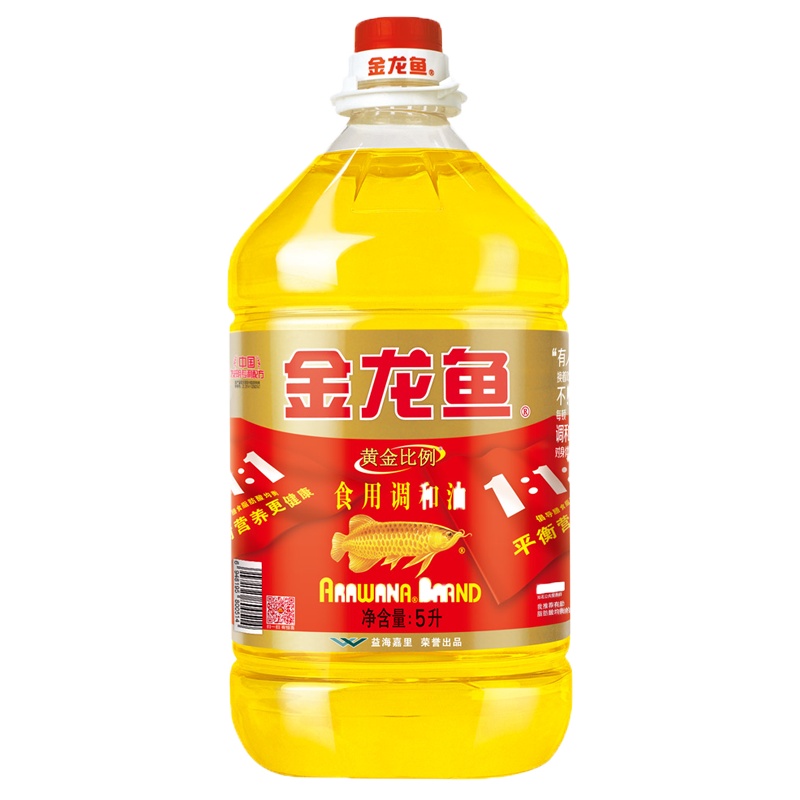 金龙鱼 食用油 黄金比例调和油 5L/瓶 家庭用食用油调和油(包装更替中,随机发货)