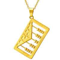 金利福钻石 黄金吊坠女士999足金项坠 定价纳财小算盘吊坠 送自己 送