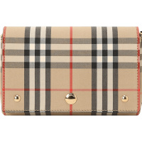 BURBERRY NOTE 口盖包 字母印字标 经典条纹织物 8026454