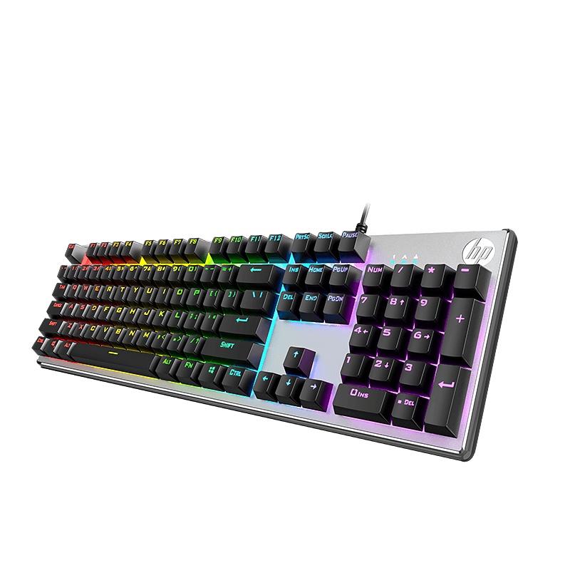 HP/惠普K500F机械手感有线键盘台式电脑笔记本外接办公电竞游戏赛博朋克专用打字键盘鼠标键鼠套装