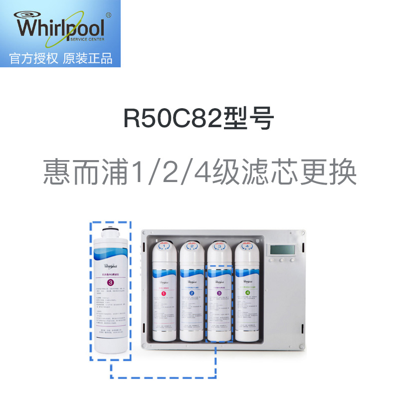 惠而浦1/2/4级滤芯更换服务 免费提供原厂滤芯，适用R50C82型号净水器高清大图