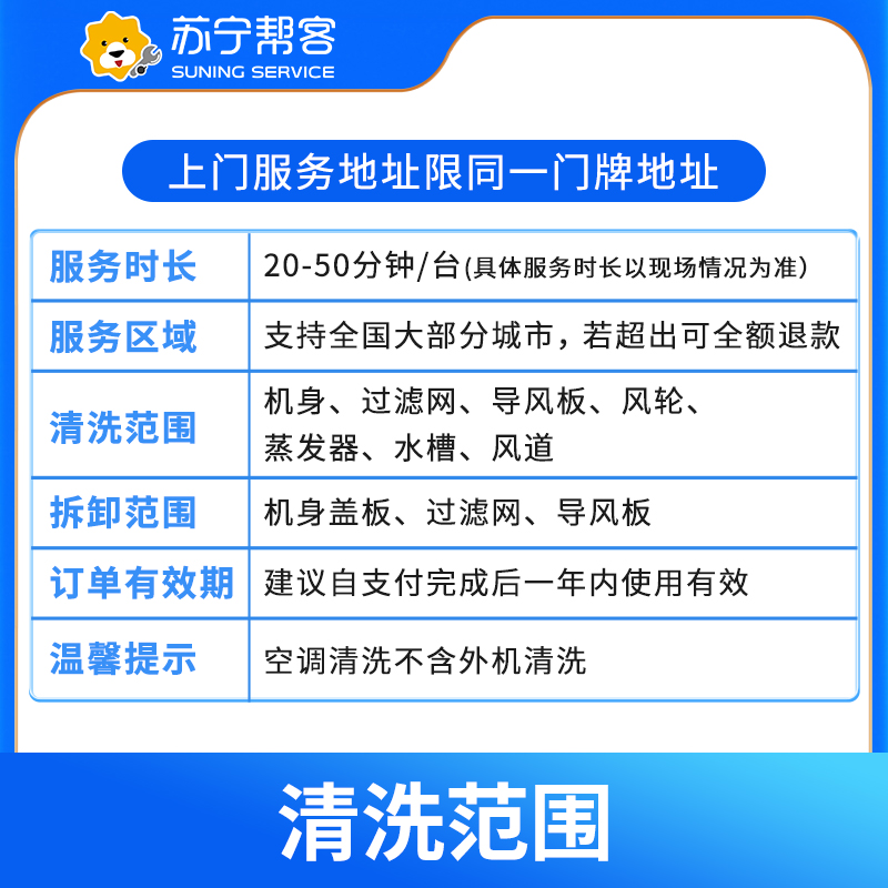 2台挂壁式空调清洗服务 两台挂机空调内机清洗服务 帮客上门清洗服务高清大图