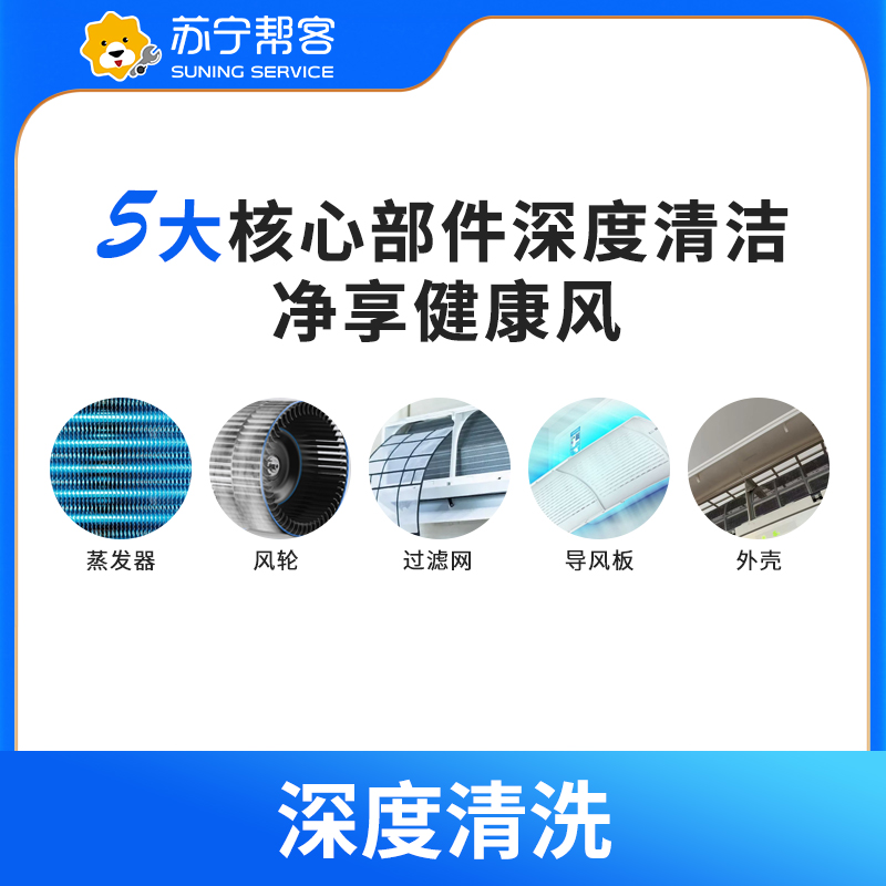 任选3台空调组合洗（挂机/柜机/中央空调）清洗空调 苏宁帮客 上门服务高清大图