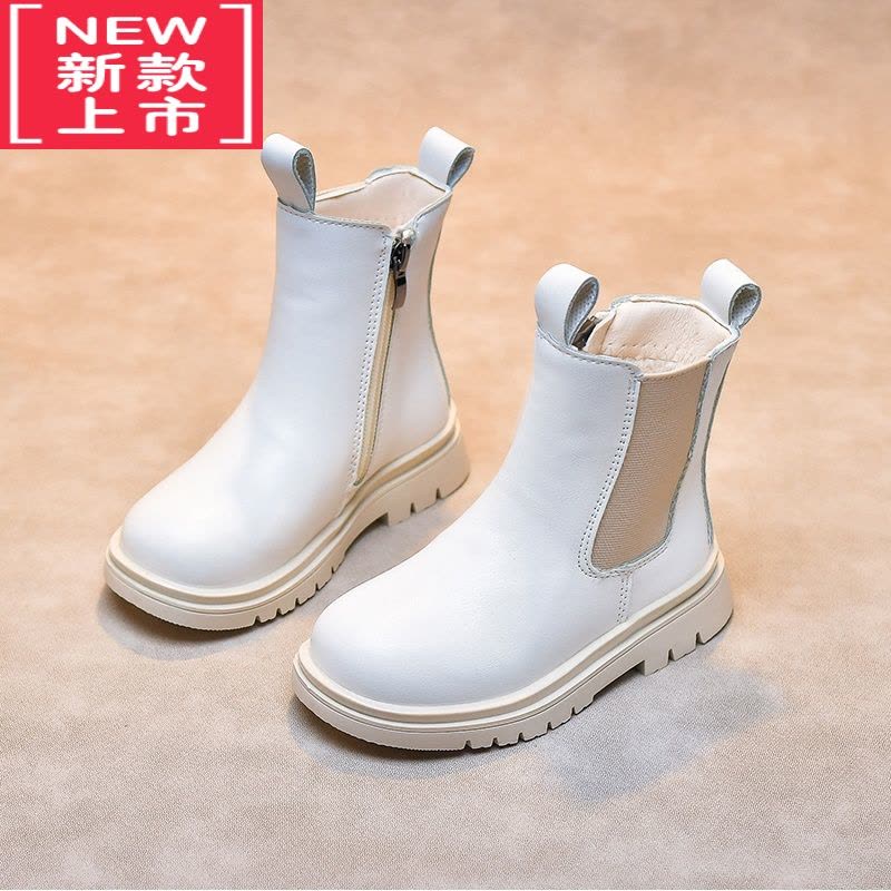 可莉允女童靴儿童马丁靴2022秋季新款加绒保暖靴子短靴烟筒靴皮靴秋冬款图片