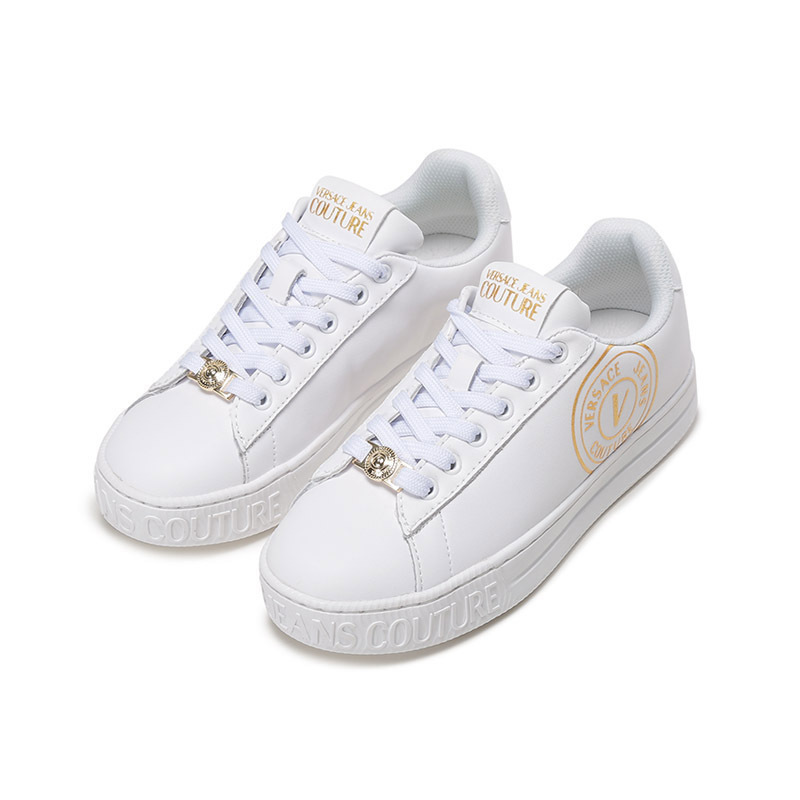 范思哲versacejeanscouture女士系带休闲运动鞋板鞋小白鞋73va3sk3zp
