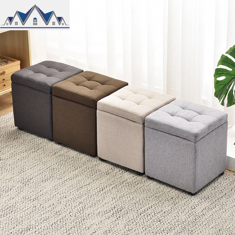 收纳凳换鞋矮凳子时尚客厅沙发凳创意储物凳家用布艺搁脚凳小凳子 三维工匠高清大图