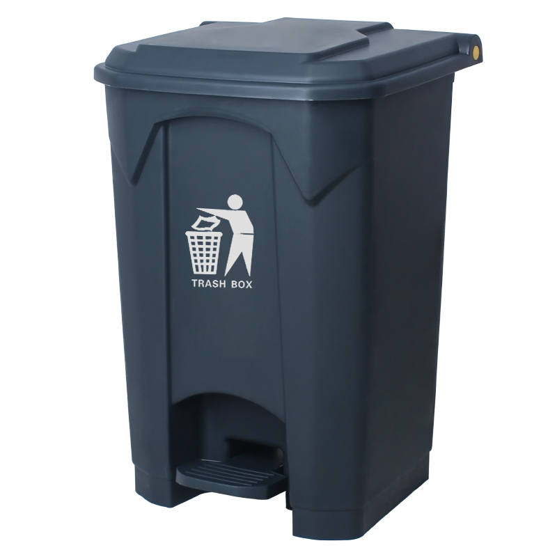 易企采 68升四色垃圾分类垃圾桶脚踏环卫商用户外大号物业小区学校垃圾箱