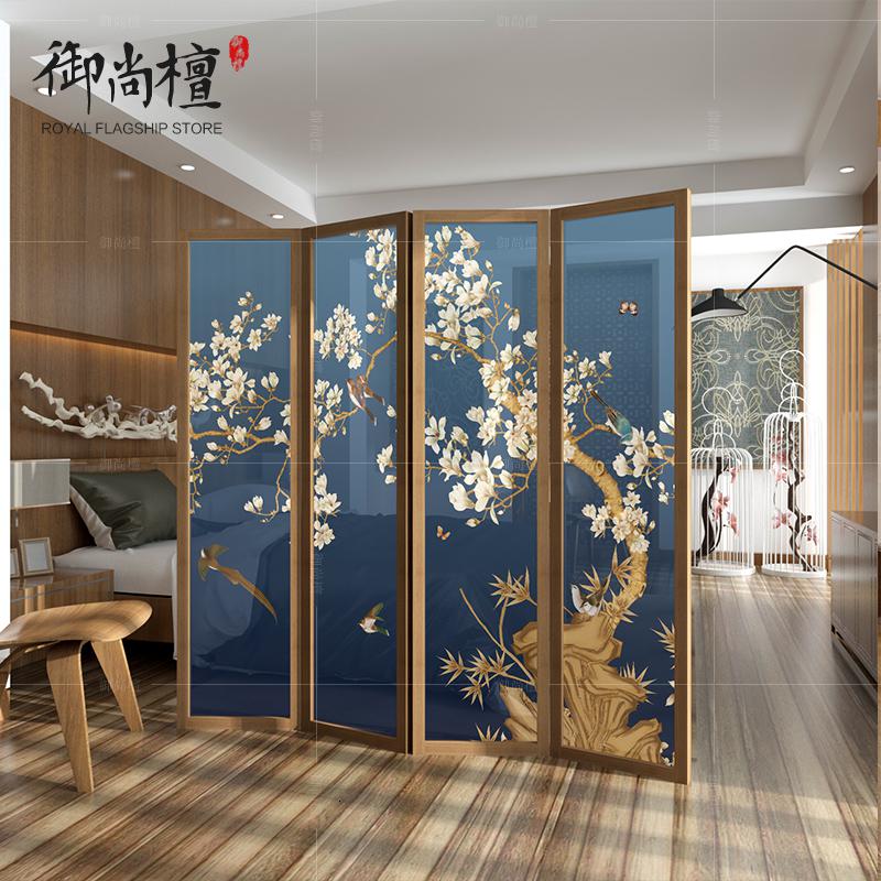 BONJEAN新中式屏风隔断客厅简约现代玄关卧室折叠实木办公室折屏酒店移动高清大图