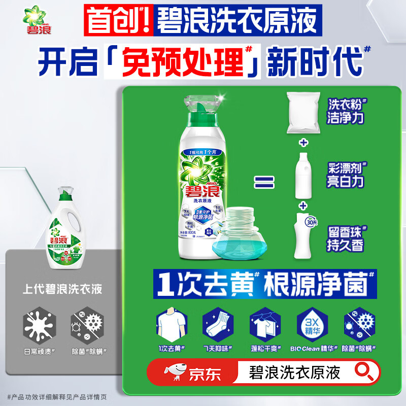 碧浪 专业抗菌洗衣液根源洁净套装 2kg+500g*6袋高清大图