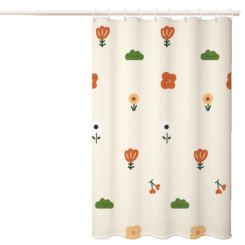 [补贴10%]浴室浴帘隔断卫生间免打孔套装淋浴防霉帘子洗澡间防水布门帘窗帘图片