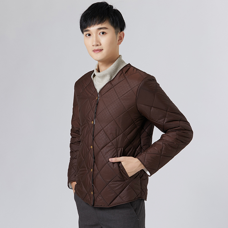 yuansu棉衣男短款小棉袄内穿羊羔绒打底加绒加厚长袖防寒服青年保暖