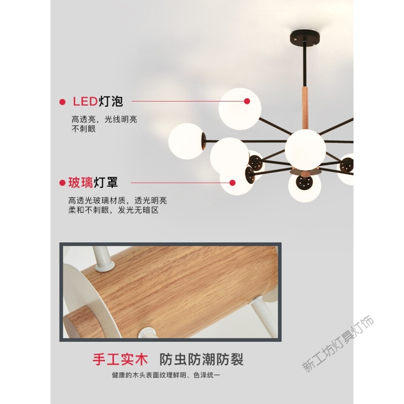 苏宁放心购 客厅吊灯北欧灯具简约现代创意网红分子灯卧室餐厅灯大气轻奢魔豆客厅吊灯高清大图