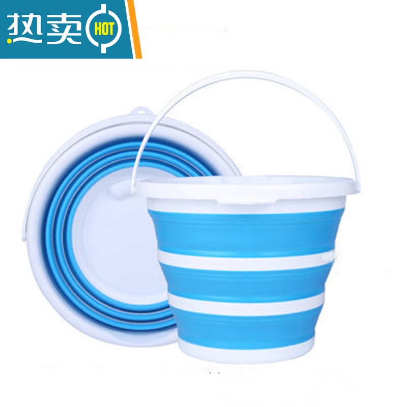 敬平可折叠大号水桶30L升大容量储水家用宿舍洗衣泡脚车载洗澡便携式 浅蓝色10L带提手 32*24.5cm高清大图