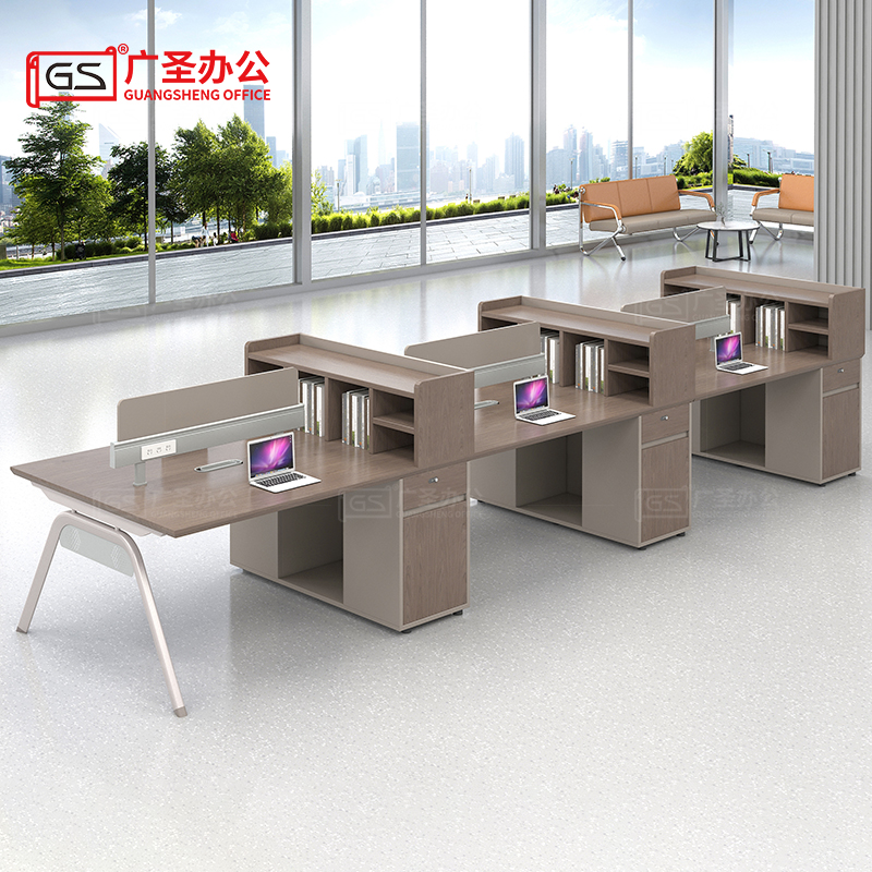GS 办公桌屏风工位电脑桌六人位 4500*1200*1050mm高清大图