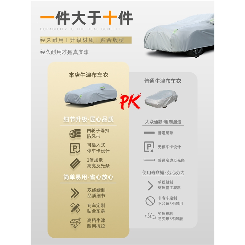 闪电客汽车车衣车罩防晒防雨隔热四季通用车套外罩牛津布遮阳全罩防尘布