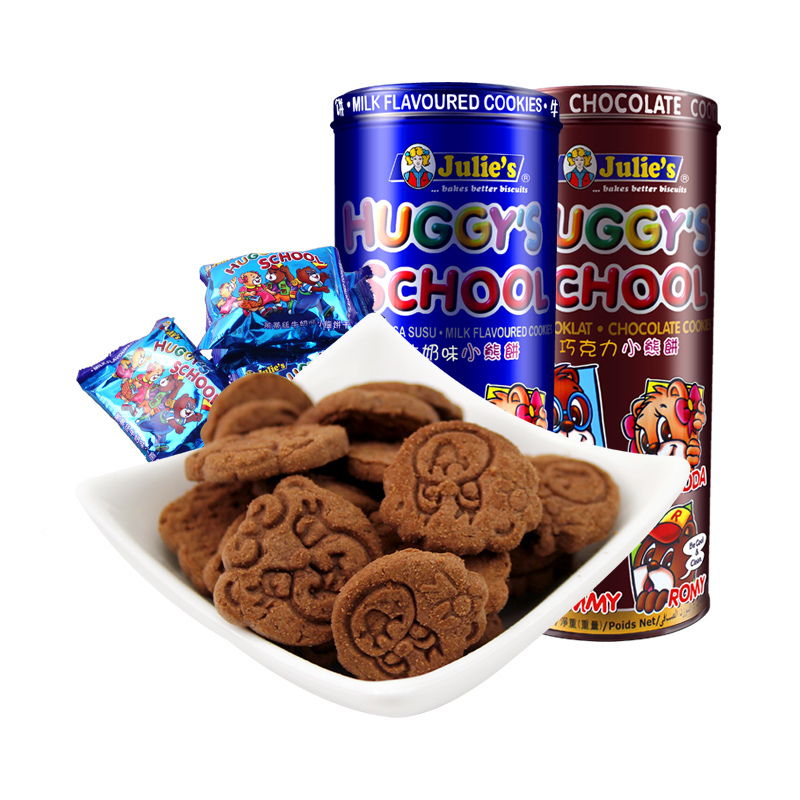 julies茱蒂丝小熊饼干牛奶味+巧克力味(各一罐）480g