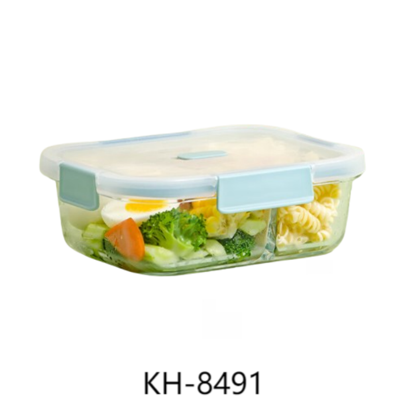 禧天龙(Citylong) KH-8491玻璃保鲜盒(蓝青) 厨房食物冷冻冷藏水果鸡蛋储物盒1040ml