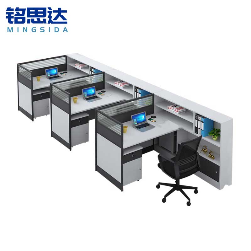 铭思达办公桌屏风工位三人位套高清大图