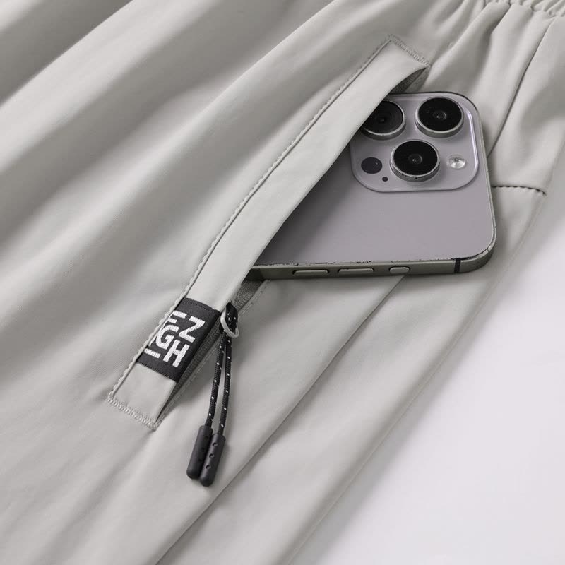 渔人船长夏季大码男士运动裤速干透气纯色运动休闲五分裤中裤弹力大裤衩图片