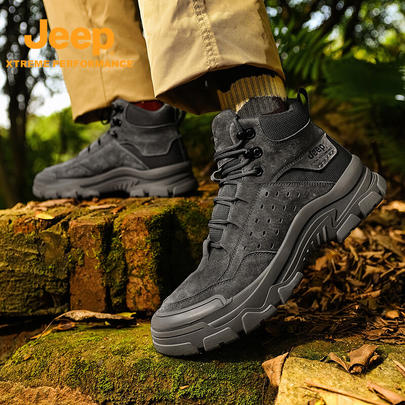 Jeep男式户外徒步靴P440911024 灰色41码高清大图