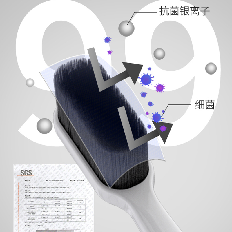 幸福草(Lukleaf)7012万根超柔护理型牙刷2支装炭清新型备长炭微粒深度清洁牙面及牙周不伤牙