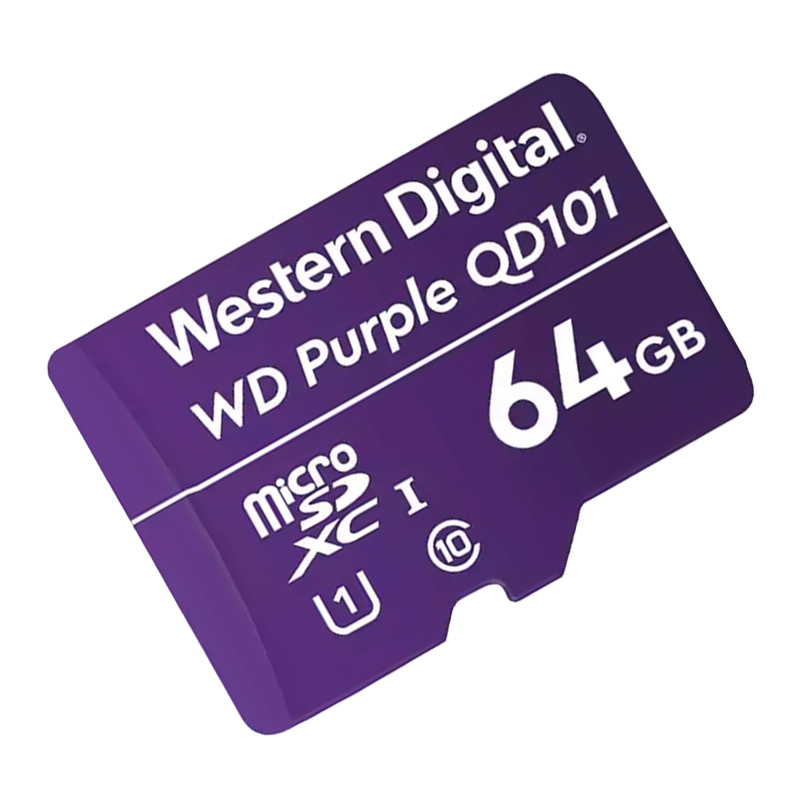 西部数据(WD)64GB TF卡 手机内存卡 行车记录仪/安防监控专用视频存储卡 耐用型CLASS 10