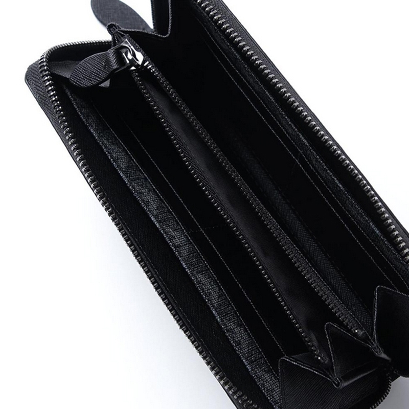 emporioarmani阿玛尼直邮钱包男长款logo印花拉链钱包手拿包