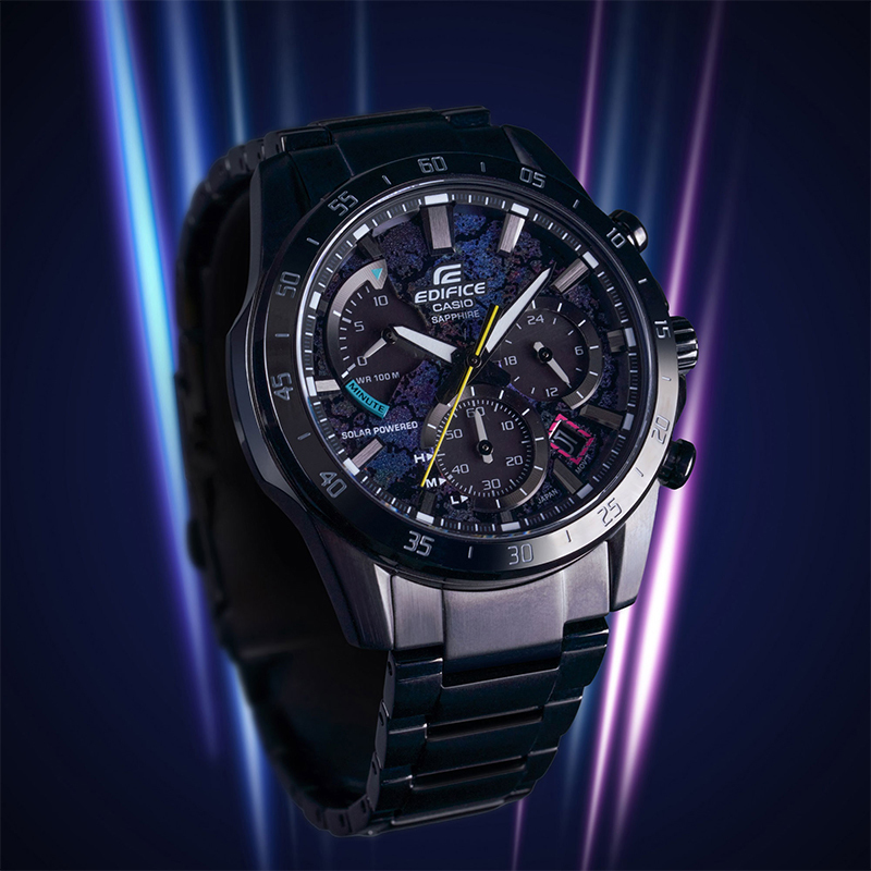 casio官方旗舰店卡西欧手表男edifice赛博朋克炫夜霓虹人造蓝宝石防水
