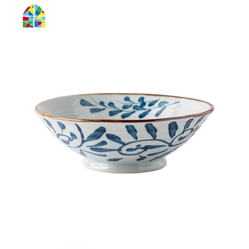 日式手绘家用斗笠碗个性拉面碗喇叭碗单个大汤碗 fenghou 9寸碗