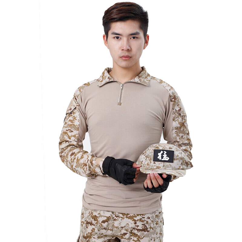 户外迷彩服套装男女青蛙服特种兵套服野战速干战术迷彩作训服弹性军装军迷服饰