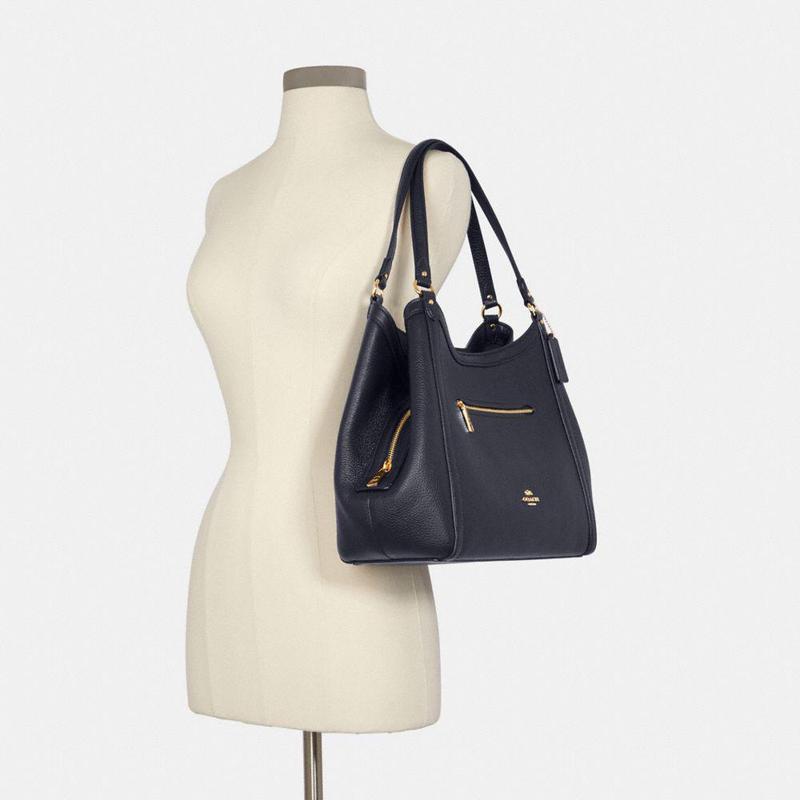 coach蔻驰kristy系列精致鹅卵石皮革时尚百搭休闲风单肩包女欧美时尚