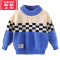 可莉允男童毛衣秋冬季儿童线衣2022新款男宝宝针织衫洋气拼色小童打底衫