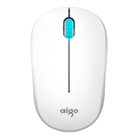 爱国者(aigo) 2.4G无线鼠标 办公鼠标 安静鼠标 右手鼠标 超薄便携笔记本IPAD通用 简约时尚M35 绿白色