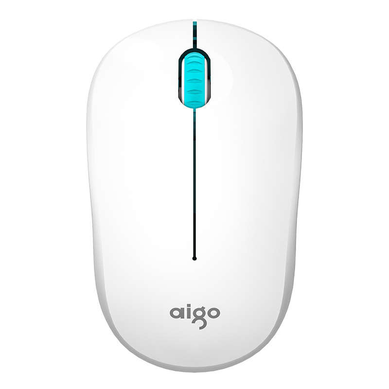 爱国者(aigo) 2.4G无线鼠标 办公鼠标 安静鼠标 右手鼠标 超薄便携笔记本IPAD通用 简约时尚M35 绿白色